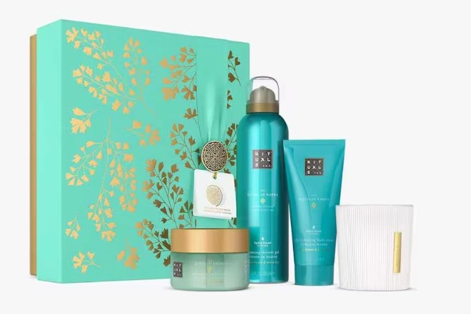 Zestaw Rituals of Karma peeling 125ml, żel 200ml, krem do ciała 100ml, świeczka