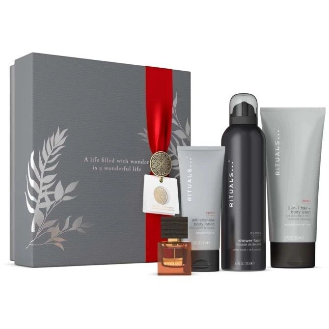 Zestaw Rituals of Sport balsam do ciała 70ml, żel 2in1 200ml, pianka 200ml, perfum 15ml